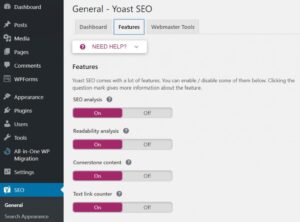 Yoast SEO Dashboard